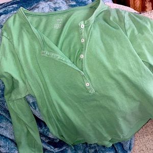 Aerie green long sleeve crop top